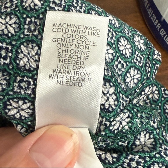 J. Jill 2X Green Boho Print Button Front Long Sleeve Tunic Top Plus Size - Picture 8 of 9